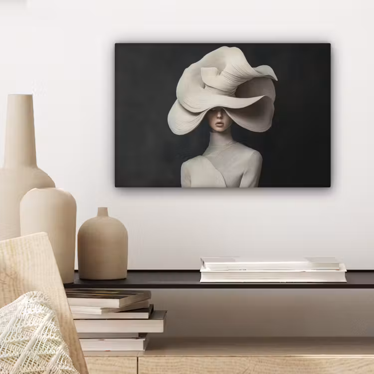 Modern - Vrouw - Hoed canvas 2cm klein -closeup_print_DE