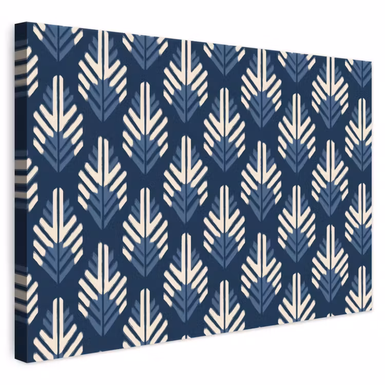 Modern - Patroon - Blauw canvas 2cm klein 34 -3d