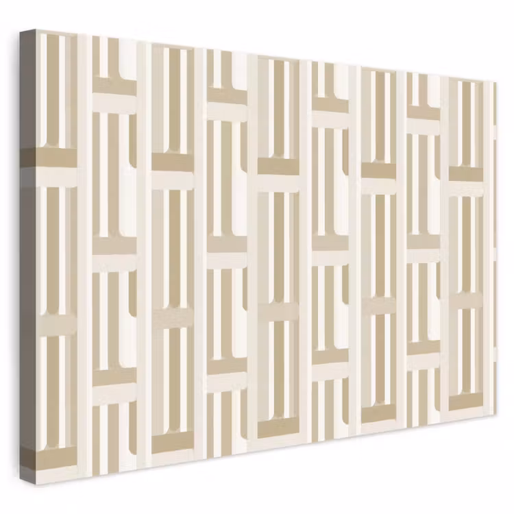 Modern - Geometrisch - Beige canvas 2cm klein 34 -3d