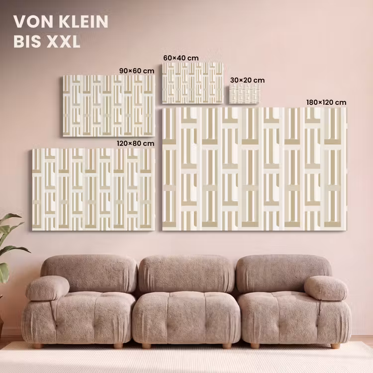 Modern - Geometrisch - Beige canvas 2cm klein 34 -Xsfeer8_DE