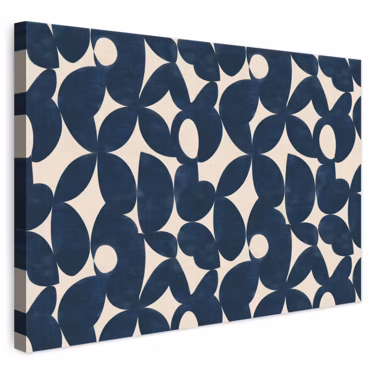 Modern - Geometrisch - Blauw canvas 2cm klein 34 -3d