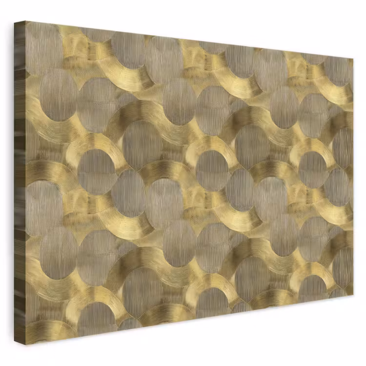 Modern - Geometrisch - Goud canvas 2cm klein 34 -3d