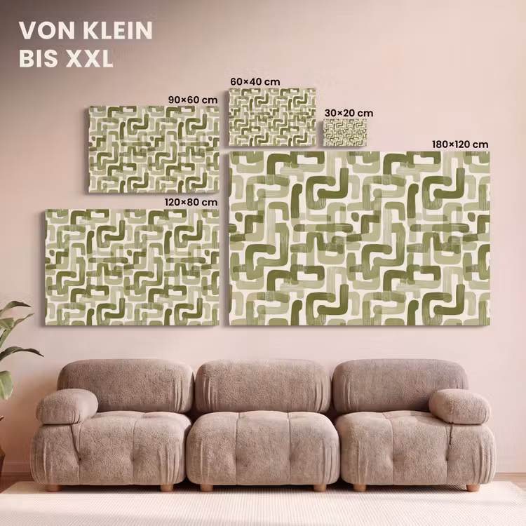 Modern - Grafisch - Groen canvas 2cm klein 34 -Xsfeer8_DE