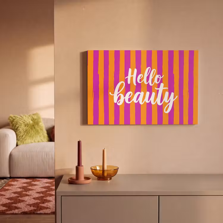Modern - Hello - Oranje canvas 2cm klein -sfeer1