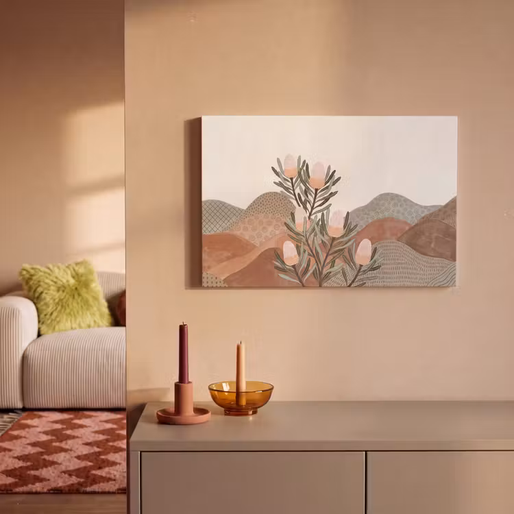 Modern - Heuvels - Terracotta canvas 2cm klein -sfeer1