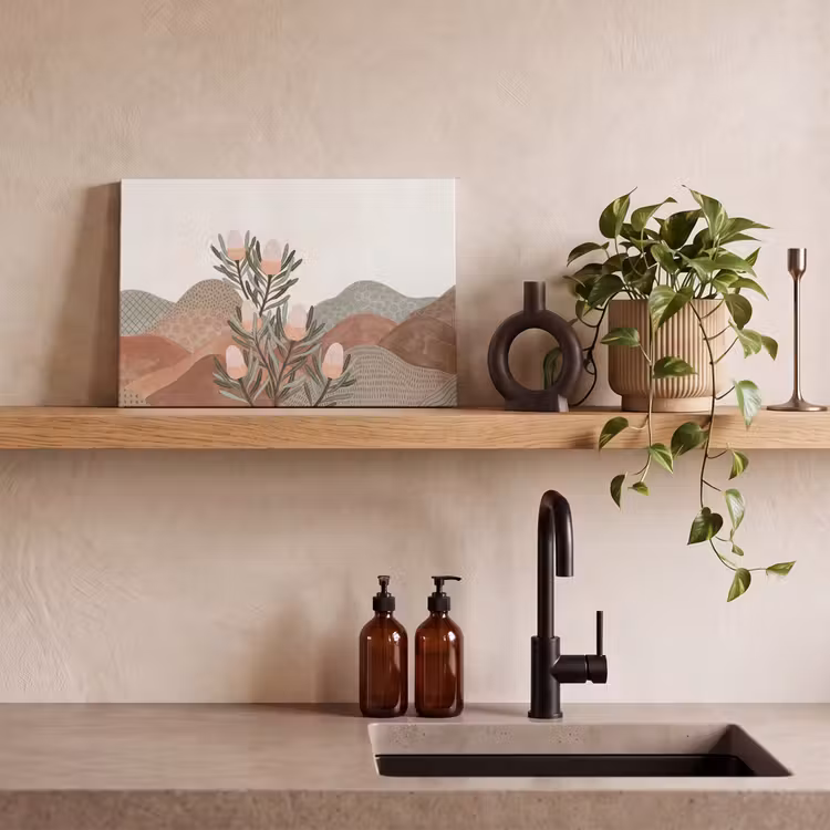 Modern - Heuvels - Terracotta canvas 2cm klein -sfeer6