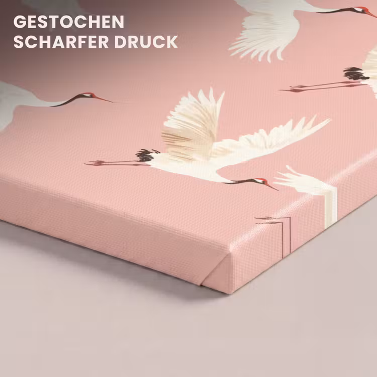 Modern - Kraanvogels - Roze canvas 2cm klein 34 -closeup_print_DE