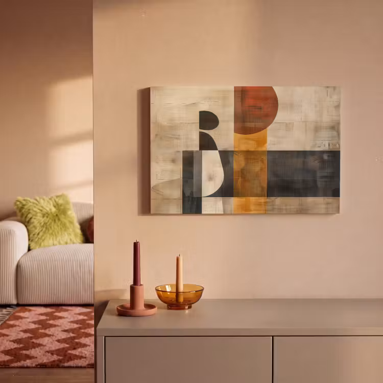 Modern - Kunst - Beige - Industrieel canvas 2cm klein -sfeer1