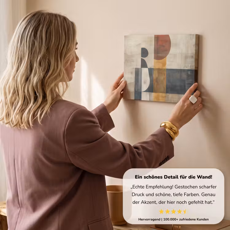 Modern - Kunst - Beige - Industrieel canvas 2cm klein -sfeer3