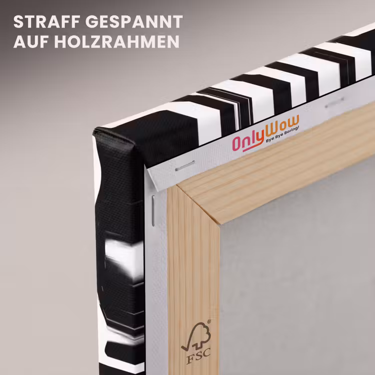 Modern - Lijnen - Zwart canvas 2cm klein 34 -uniquesellingpoint_afwerking-onlywow_DE