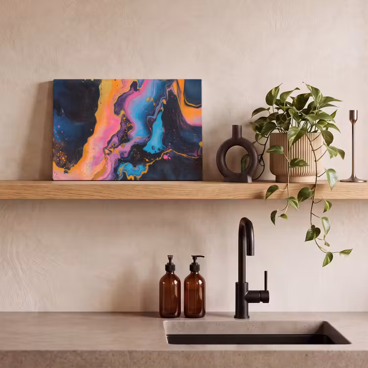 Modern - Marmer - Oranje canvas 2cm klein -sfeer3