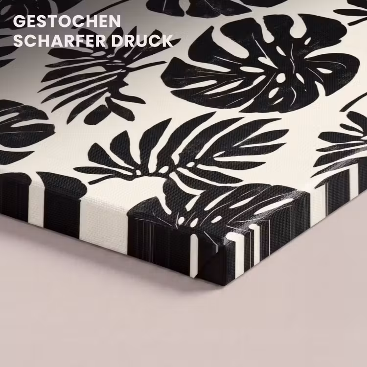 Modern - Monstera - Zwart canvas 2cm klein 34 -closeup_print_DE