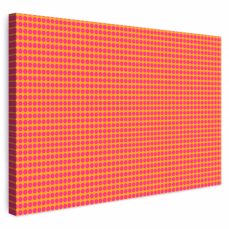 Modern - Stippen - Oranje canvas 2cm klein 34 -3d