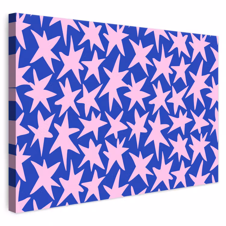 Modern - Sterren - Blauw canvas 2cm klein 34 -3d