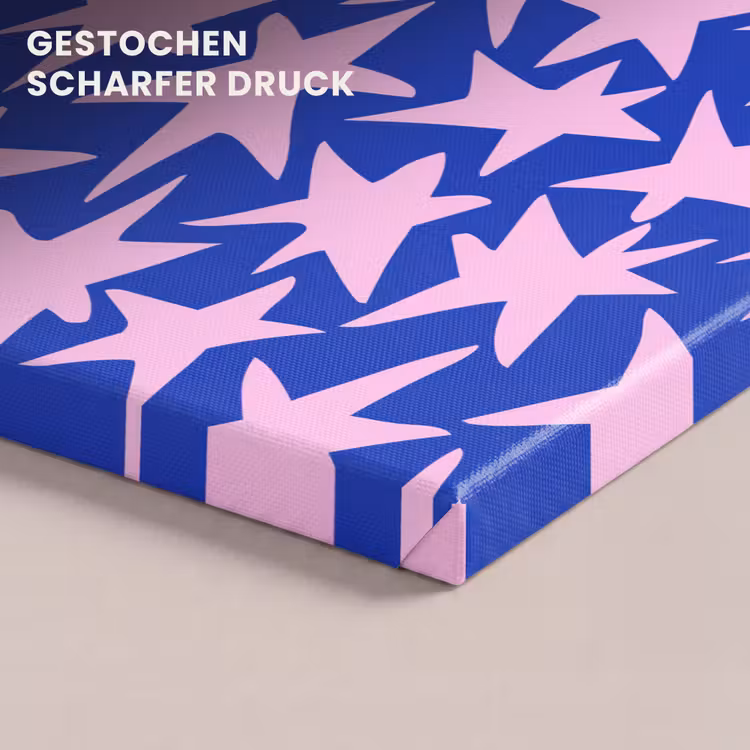 Modern - Sterren - Blauw canvas 2cm klein 34 -closeup_print_DE