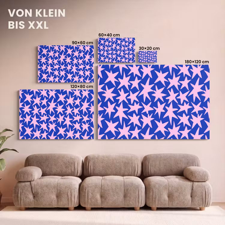 Modern - Sterren - Blauw canvas 2cm klein 34 -Xsfeer8_DE