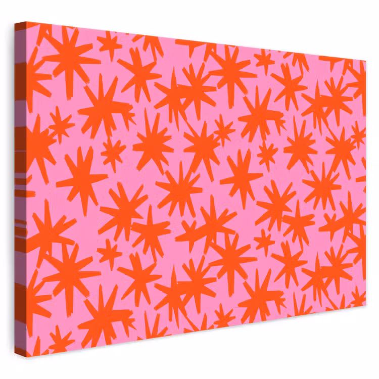 Modern - Sterren - Roze canvas 2cm klein 34 -3d