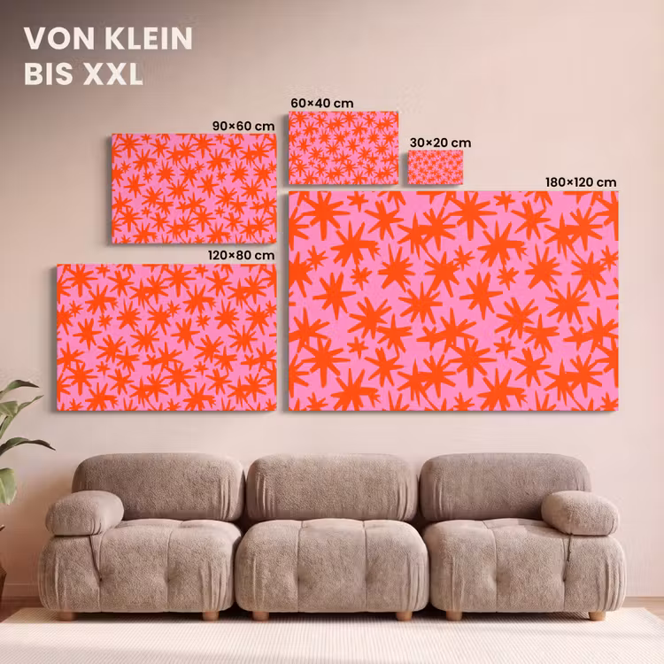 Modern - Sterren - Roze canvas 2cm klein 34 -Xsfeer8_DE