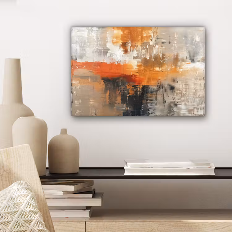 Moderne kunst - Abstract - Goud - Grijs canvas 2cm klein -sfeer6