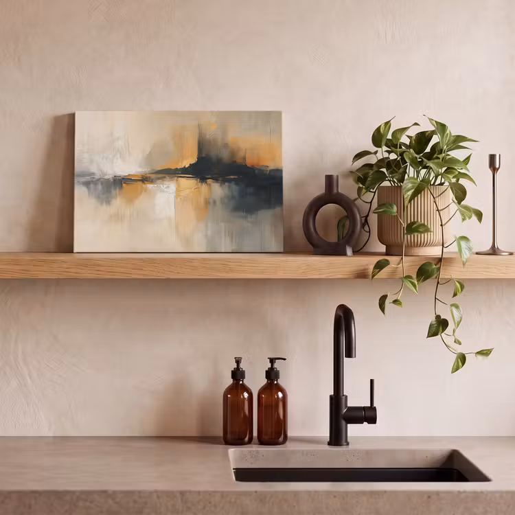 Moderne kunst - Abstract - Zwart canvas 2cm klein -closeup_print_DE