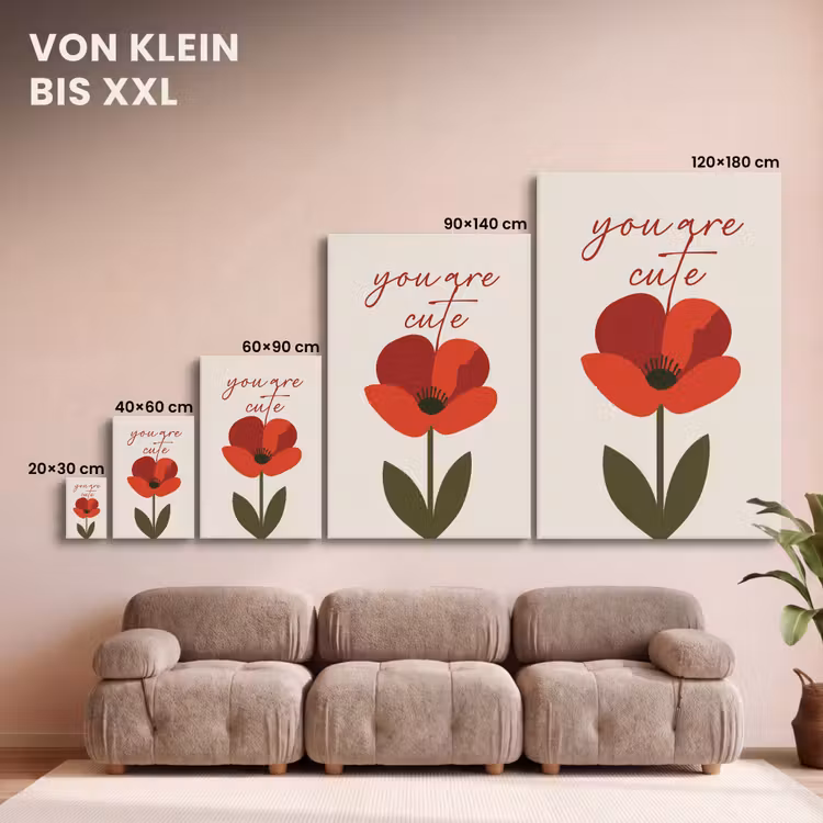 Klaproos - Bloem - Rood - Valentijn canvas 2cm klein -Xsfeer8_DE