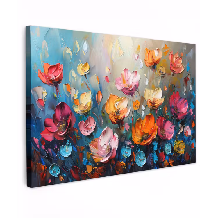 Klaprozen - Bloemen - Kunst - Botanisch canvas 2cm klein -z3d