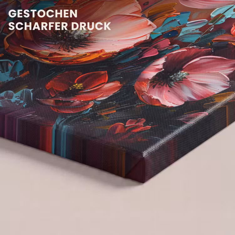 Klaprozen - Roze - Bloemen - Botanisch - Kunst canvas 2cm klein -uniquesellingpoint_afwerking-onlywow_DE