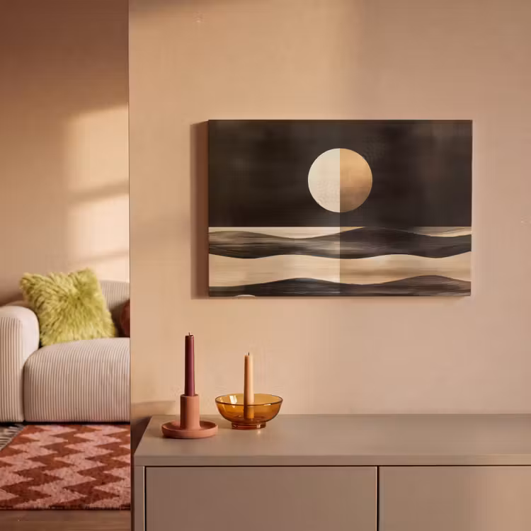 Maan - Cirkel - Goud canvas 2cm klein -sfeer1
