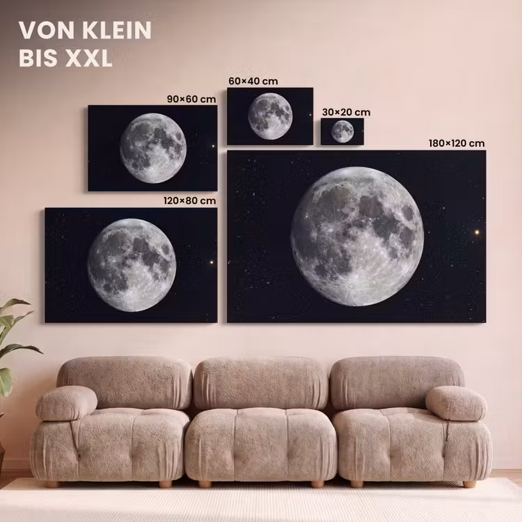 Leinwandbild - Mond – Sterne – Weltraum - Maan - Sterren - Ruimte canvas 2cm klein