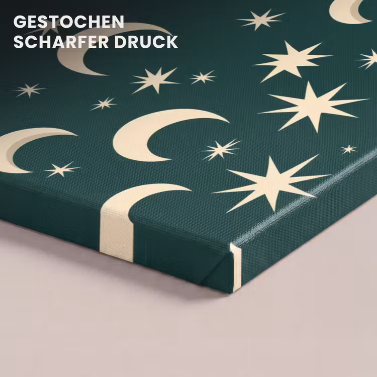 Manen - Sterren - Groen canvas 2cm klein 34 -closeup_print_DE
