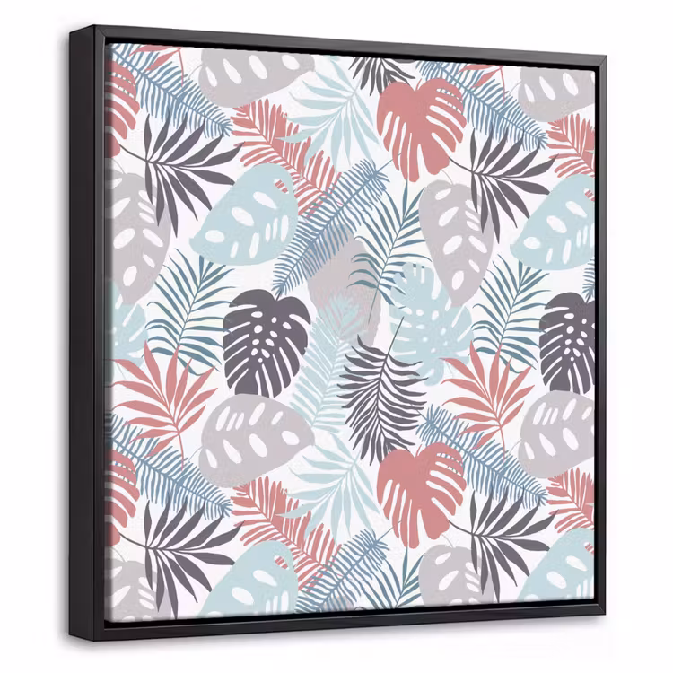 Monstera - Pastel - Bladeren - Tropical Canvas met baklijst klein -threedimensional_3d_global