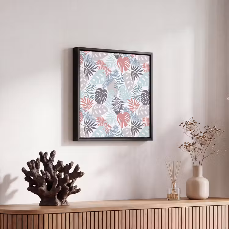 Monstera - Pastel - Bladeren - Tropical Canvas met baklijst klein -atmosphere_sfeer4_global