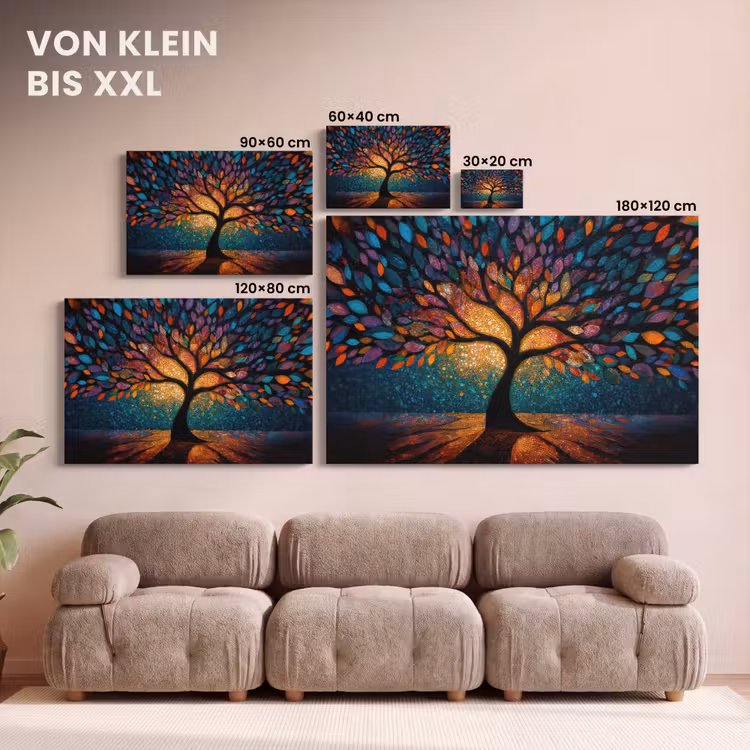 Mozaïek - Kleurrijk - Boom - Takken canvas 2cm klein -Xsfeer8_DE