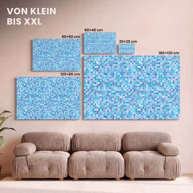 Mozaïek - Patroon - Turquoise canvas 2cm klein 34 -Xsfeer8_DE