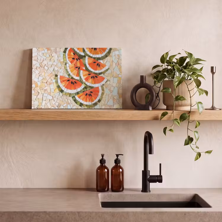 Mozaïek - Watermeloen - Rood - Pitten canvas 2cm klein -closeup_print_DE