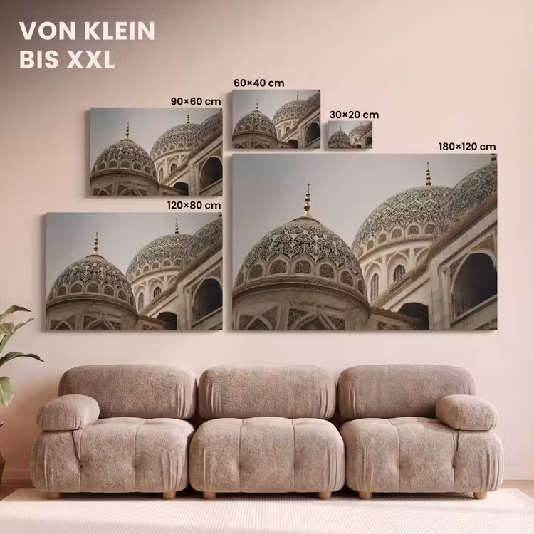 Mozaïekkoepels - Gouden spitsen - Islamitisch canvas 2cm klein -Xsfeer8_DE