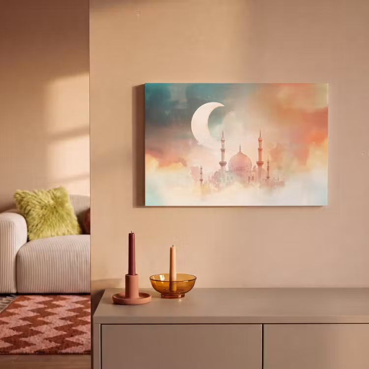 Moskee - Kleurrijke wolken - Arabisch - Ramadan - Islamitische canvas 2cm klein -sfeer1