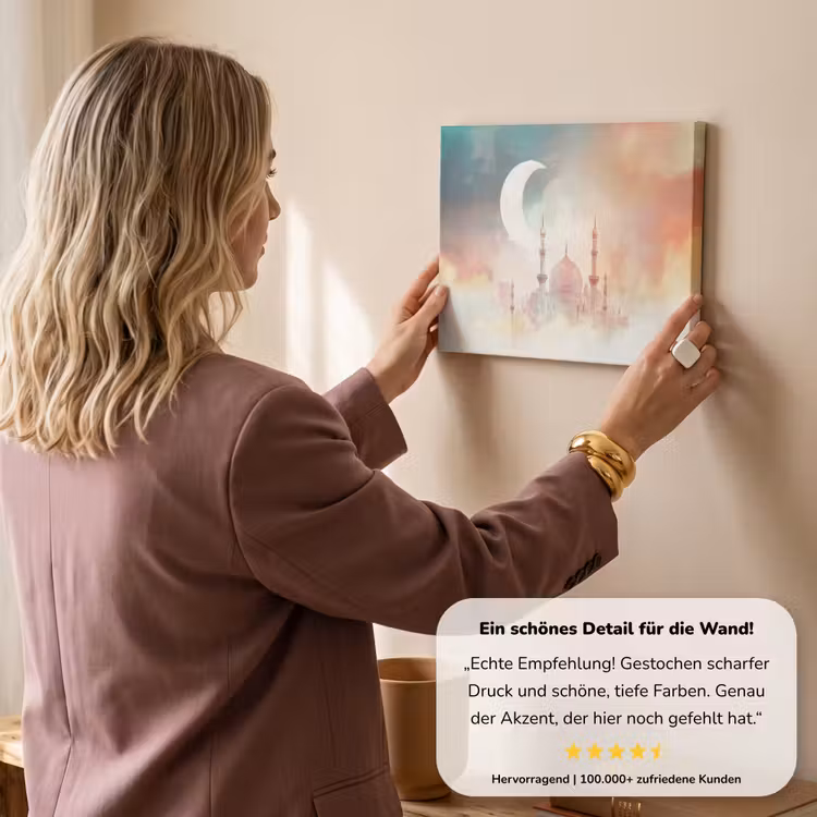 Moskee - Kleurrijke wolken - Arabisch - Ramadan - Islamitische canvas 2cm klein -Xsfeer7_DE