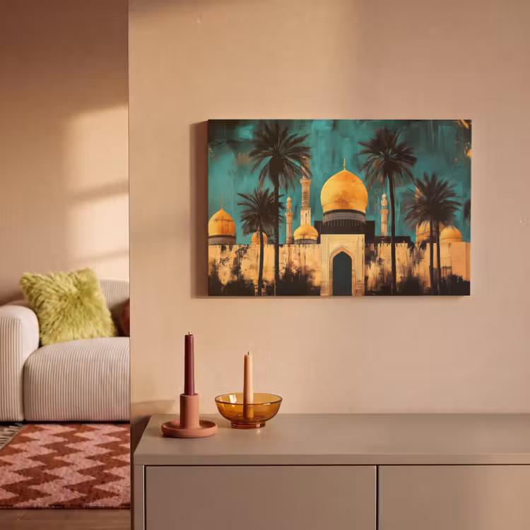 Moskee - Goud - Arabisch - Islamitische canvas 2cm klein -sfeer1