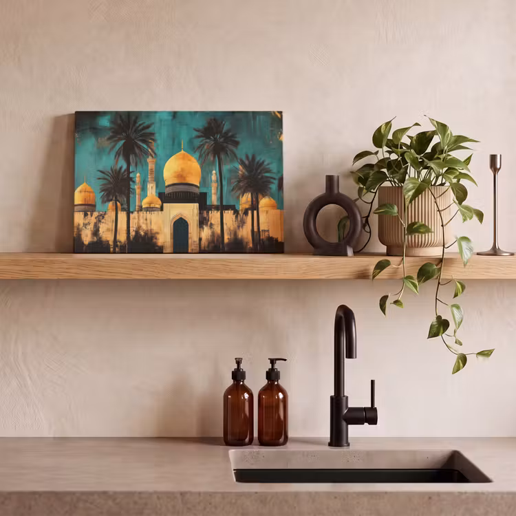 Moskee - Goud - Arabisch - Islamitische canvas 2cm klein -closeup_print_DE