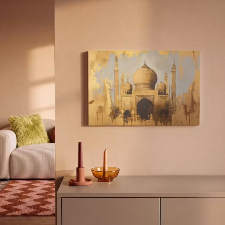 Moskee - Goud - Arabisch - Ramadan - Islamitische canvas 2cm klein -sfeer1
