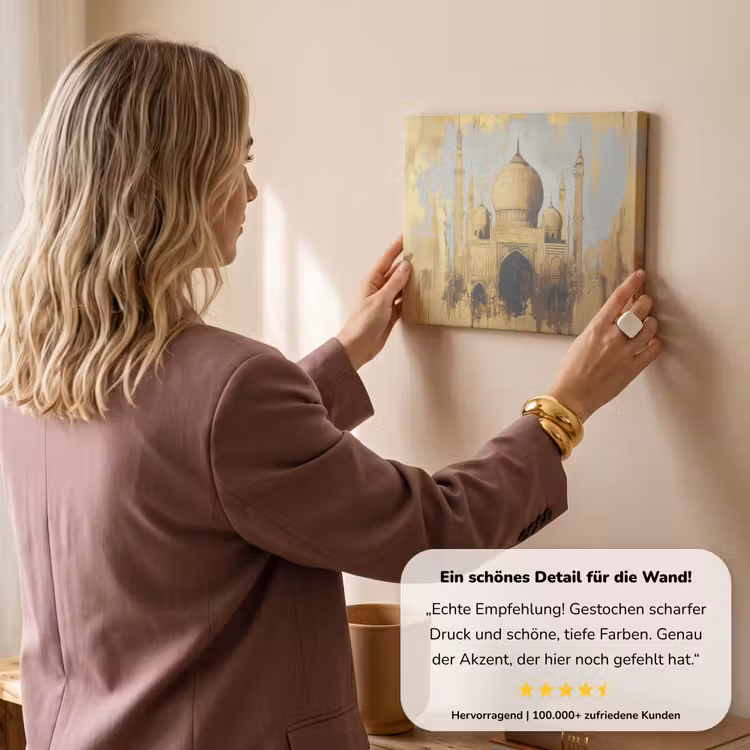 Moskee - Goud - Arabisch - Ramadan - Islamitische canvas 2cm klein -sfeer3