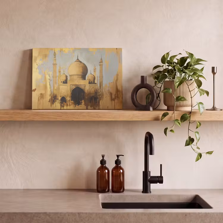 Moskee - Goud - Arabisch - Ramadan - Islamitische canvas 2cm klein -sfeer6