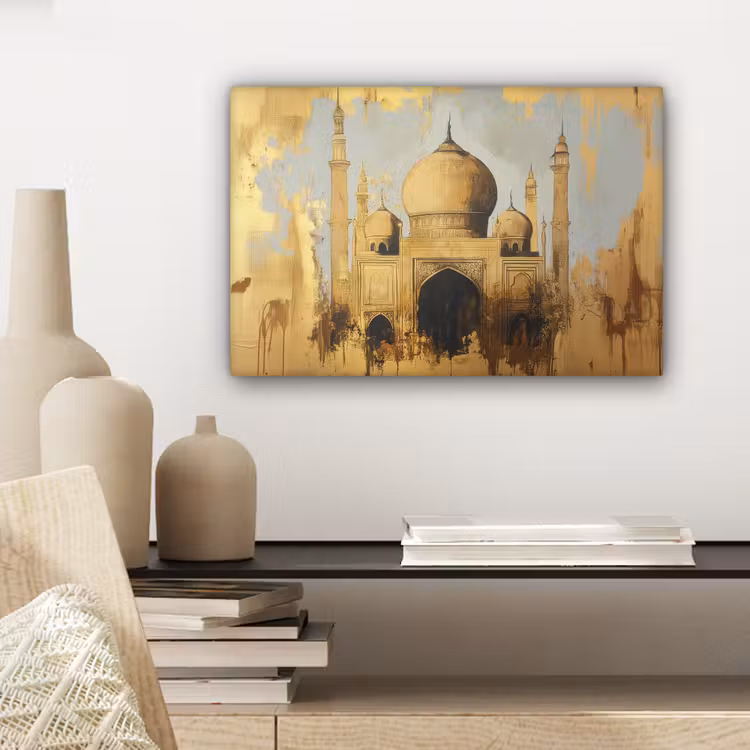 Moskee - Goud - Arabisch - Ramadan - Islamitische canvas 2cm klein -closeup_print_DE
