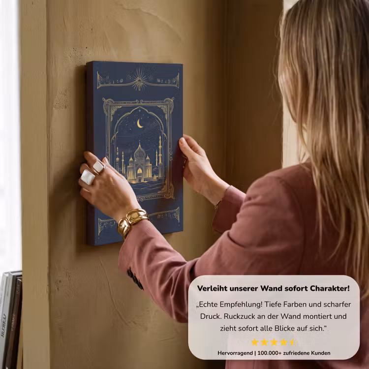 Moskee - Islam - Goud - Ramadan - Islamitische canvas 2cm klein -sfeer3