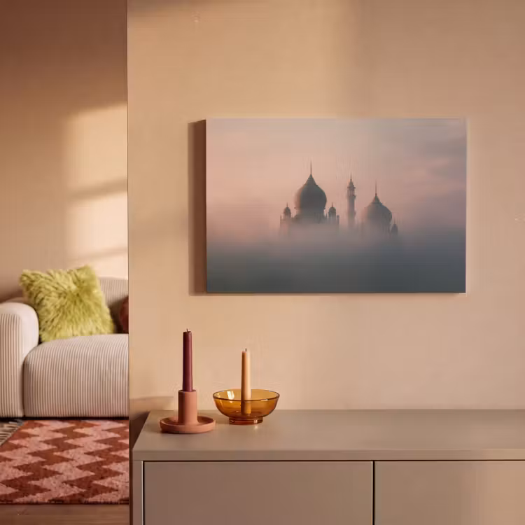 Moskee - Minaretten - mist - Islamitisch canvas 2cm klein -sfeer1