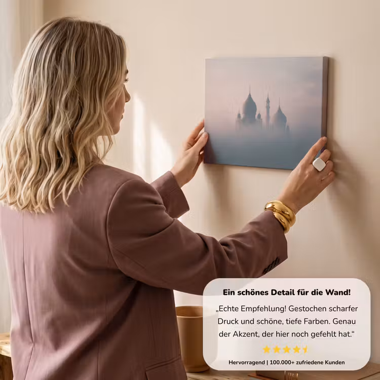 Moskee - Minaretten - mist - Islamitisch canvas 2cm klein -sfeer3