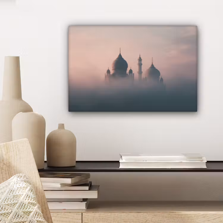 Moskee - Minaretten - mist - Islamitisch canvas 2cm klein -closeup_print_DE