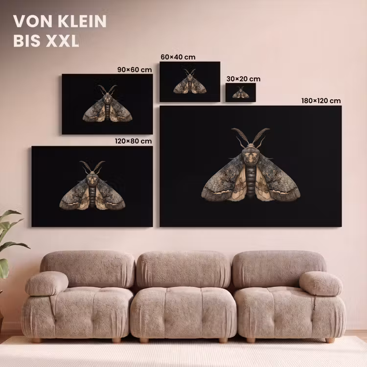 Mot - Bladachtig - Grijs canvas 2cm klein -Xsfeer8_DE