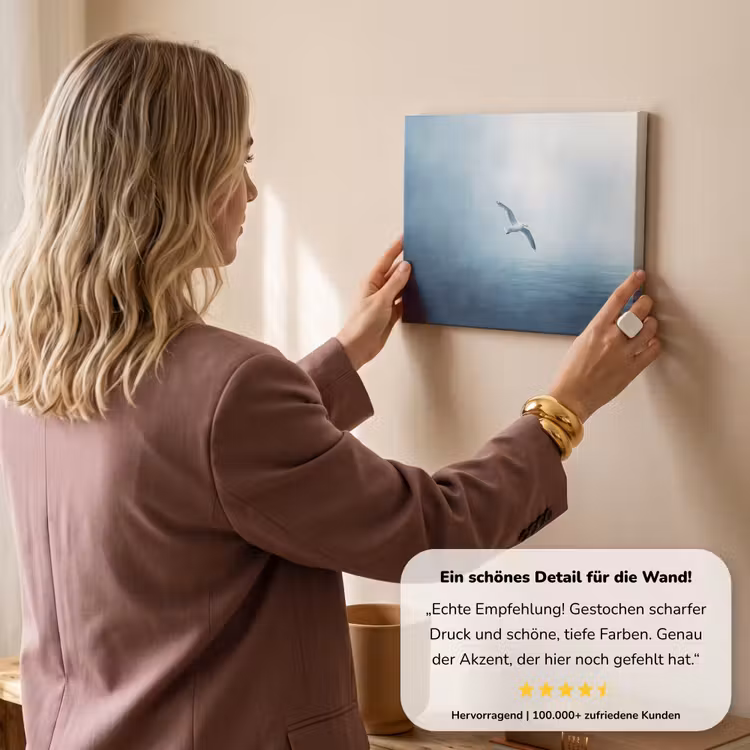 Meeuw - Wit - Zee - Mistig canvas 2cm klein -Xsfeer7_DE